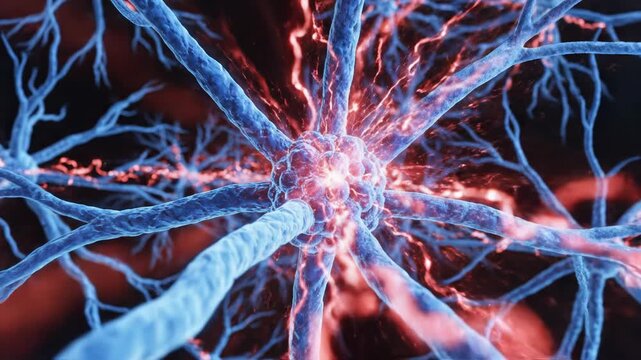 Active neurons transmitting signals in a complex neural network