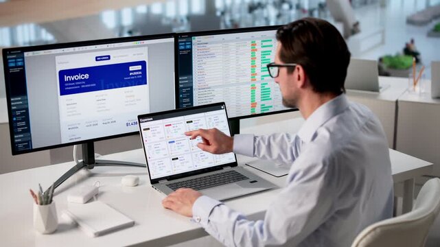 Professional At Computer Using Office Software