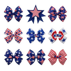 Fototapeta premium A collection of patriotic hair bows