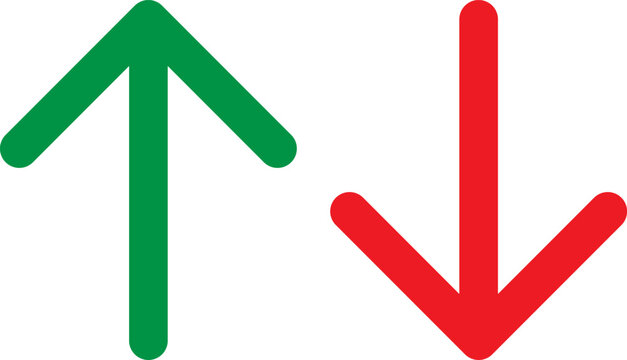 Green up arrow and red down arrow icons