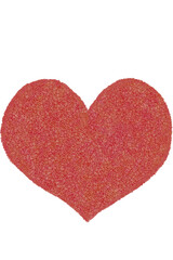 Obraz premium Red Heart Playing Card Suit Symbol Crayon Texture Hand Drawn Illustration