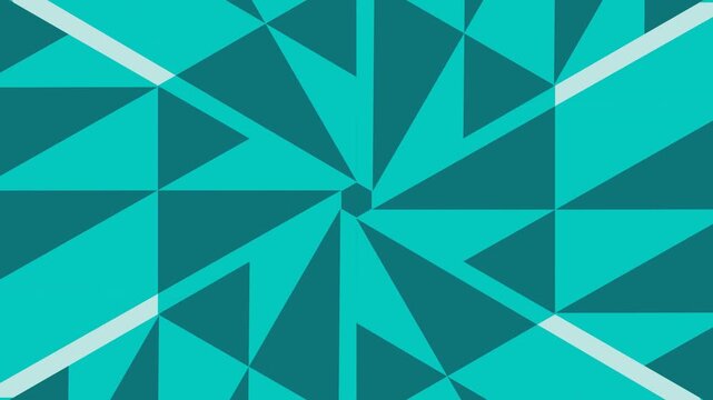 A vibrant teal geometric pattern video showcases modern design elements in a digital art style.