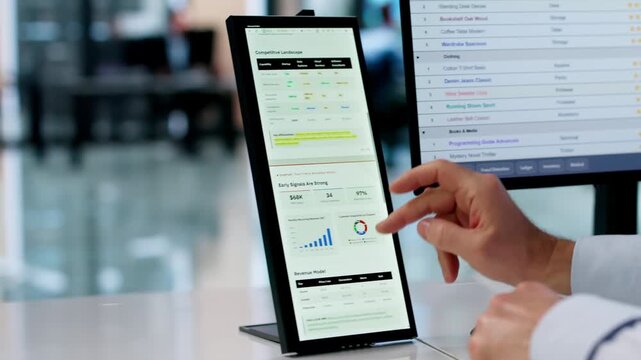 Man Reading Startup Pitch Deck Document