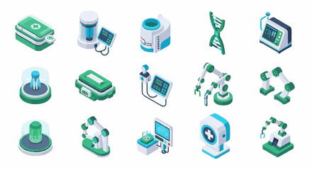 Fototapeta premium Collection of science and technology icons.
