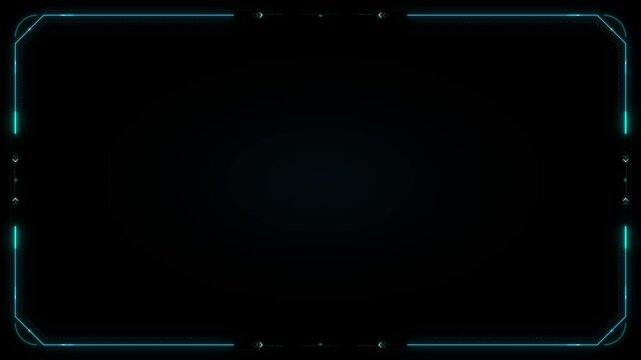 Sleek digital frame with vibrant cyan glowing edges on a dark, subtle background