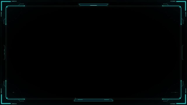 Sleek futuristic frame with cyan digital accents and a dark background for data display