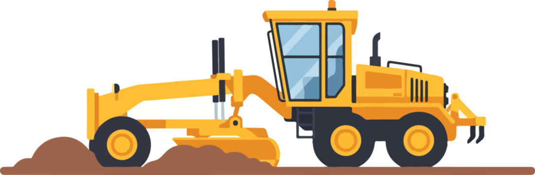 Motor Grader Leveling Soil for Road Construction and Infrastructure Work