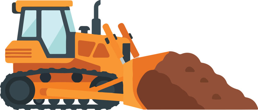 Bulldozer Pushing Soil for Construction and Earthmoving Work