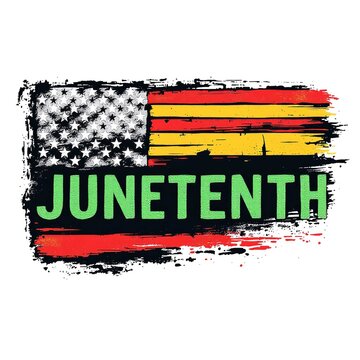 Juneteenth celebration with American and German flag design in vibrant colors