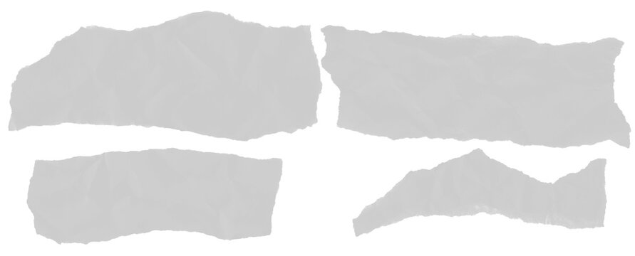 Torn Paper Banner Collection, Ripped White Paper Shapes, Creative Paper Texture Set