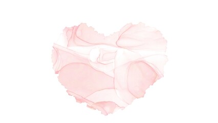 Obraz premium Pink alcohol ink heart shaped marble illustration