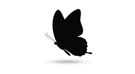 Butterfly silhouette against a white background © Foaje512