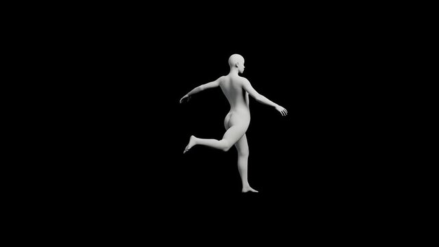 3D rendered figure model standing frontally