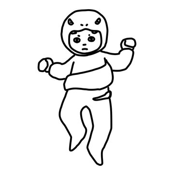 ヘビの着ぐるみを着た子供