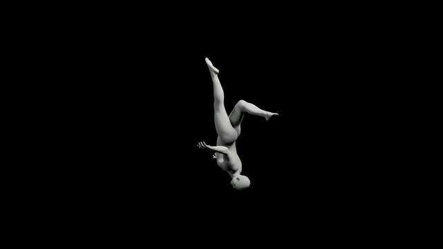 360 Turntable Rotation of Figure Model on Black Background