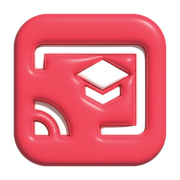 Cast for education 3D icon representing cast for education functionality or feature.
