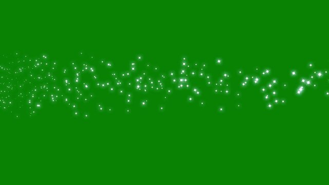 twinkle star glitter sparkle trail motion burst, simple doodle magic path, Bright twinkle stars generate a sparkling glitter wave, glitter stars particles line trail fast motion on green screen.4k