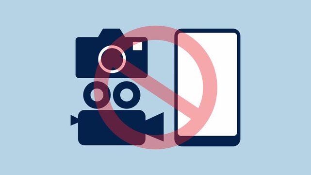 Photography videography and mobile phone displaying a prohibited 2d Animation with Alpha Matte