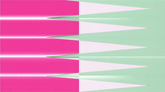 子供向けの料理番組やエンターテインメント放送用のピンクとミントグリーンの高速水平ワイプトランジション