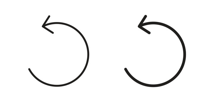 Undo icon collection on white background. Vector icon art.