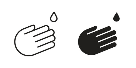 Fototapeta premium Wash your hands icon collection on white background. Vector icon art.