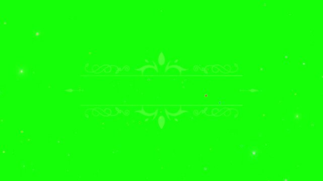 Green screen with elegant white ornate frame and decorative border for text or image overlay in video production and design projects