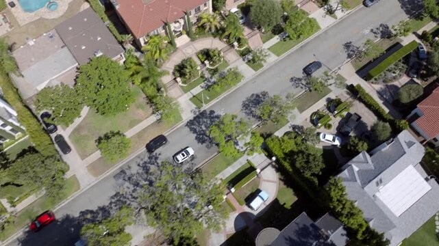 Affluent Neighbourhood Beverly Hills Los Angeles California Drone Aerial Footage