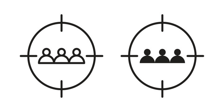 Target audience icon concept design set. Icon Element For Design