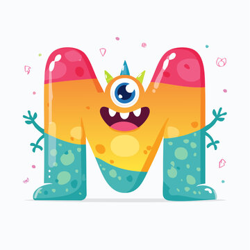 Cute Monster Letter M
