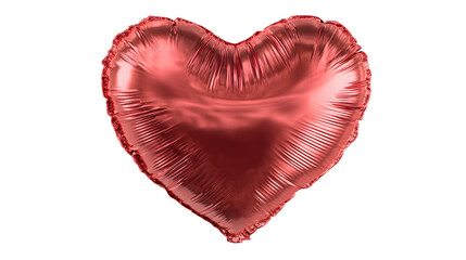 Obraz premium Shiny red heart shaped metallic balloon isolated on white background for love and valentine's day concepts