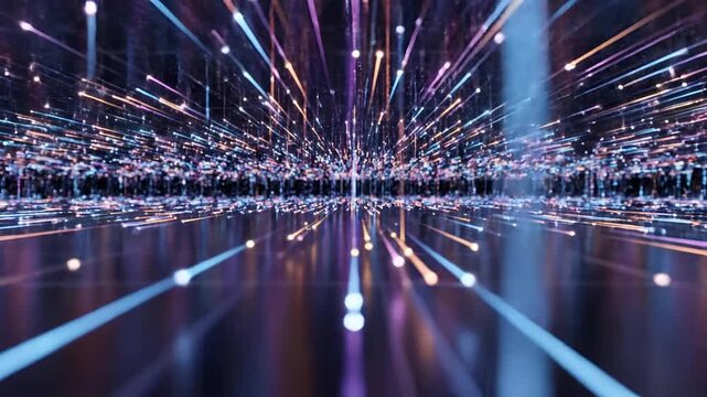 Abstract Digital Network Data Flow Futuristic Technology Background.