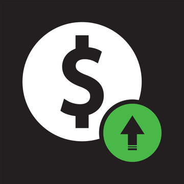 Dollar up and down icon. Price decrease and increase symbol.