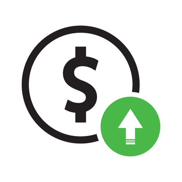Dollar up and down icon. Price decrease and increase symbol.