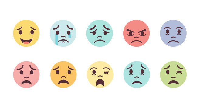 Emotions Faces Icons Set