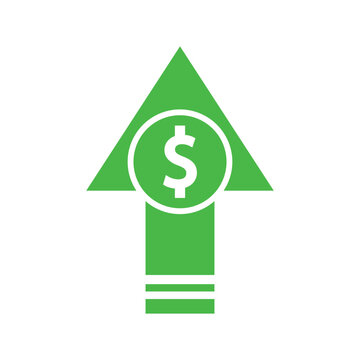 Dollar up and down icon. Price decrease and increase symbol.