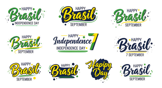 colorful text design celebrating national pride with brasil theme