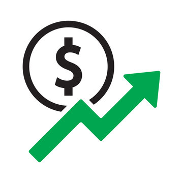 Dollar up and down icon. Price decrease and increase symbol.