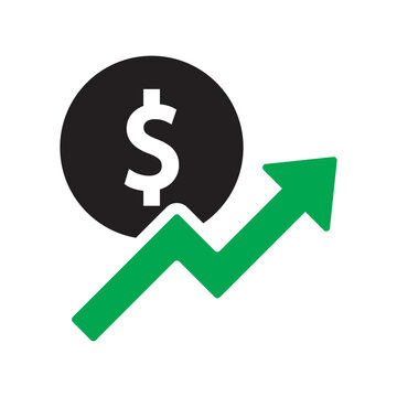 Dollar up and down icon. Price decrease and increase symbol.