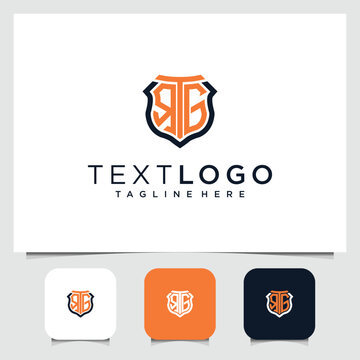 logo monogram TRG with minimalist security symbol template with shield and lettering