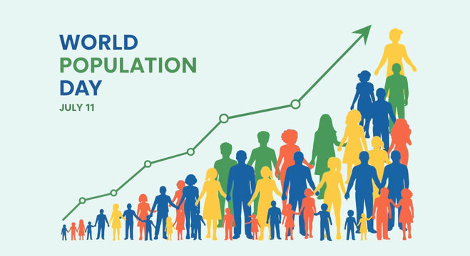 World Population Day Growing Statistics Concept