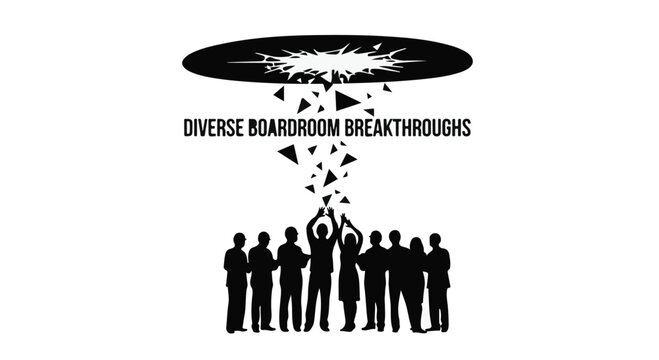 Diverse team celebrating innovative breakthrough in collaborative meeting
