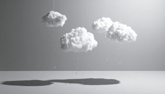 An abstract winter cloudscape of white smoke and snow exploding like a textured ball against an isolated nature background