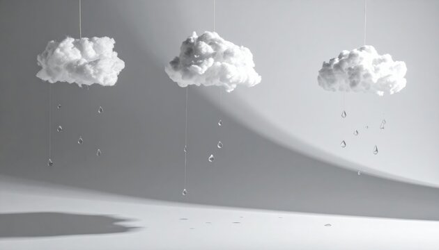 An abstract winter cloudscape of white smoke and snow exploding like a textured ball against an isolated nature background