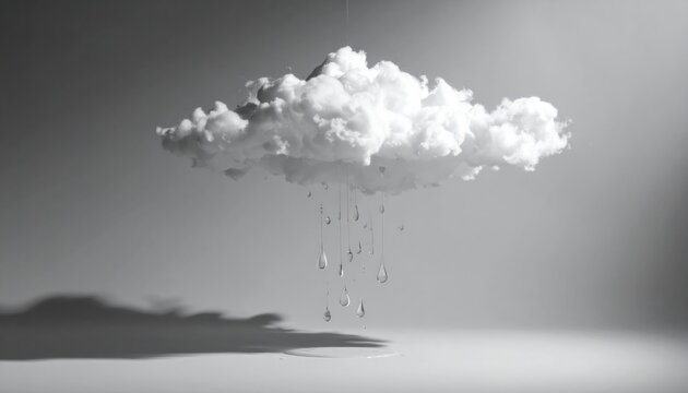 An abstract winter cloudscape of white smoke and snow exploding like a textured ball against an isolated nature background