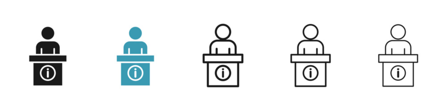 Help desk information icon in flat style. Basic vector symbol illustration