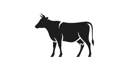 Fototapeta premium Minimalist Cattle Halftone Dot Pattern Silhouettes