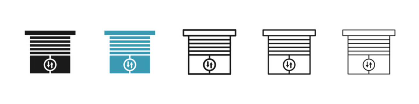Jalousie icon in flat style. Basic vector symbol illustration