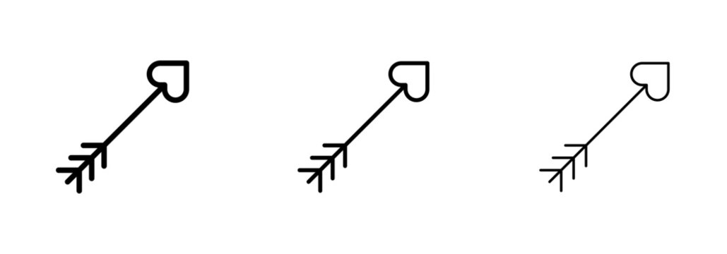 Love arrow icon in flat style. Basic vector symbol illustration