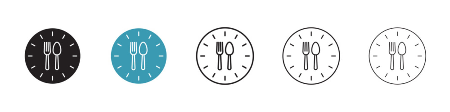 Lunch time icon in flat style. Basic vector symbol illustration