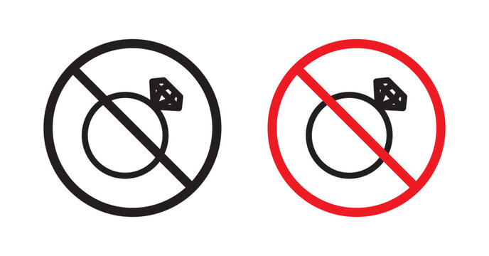 No jewelry sign in flat style. Basic vector symbol illustration